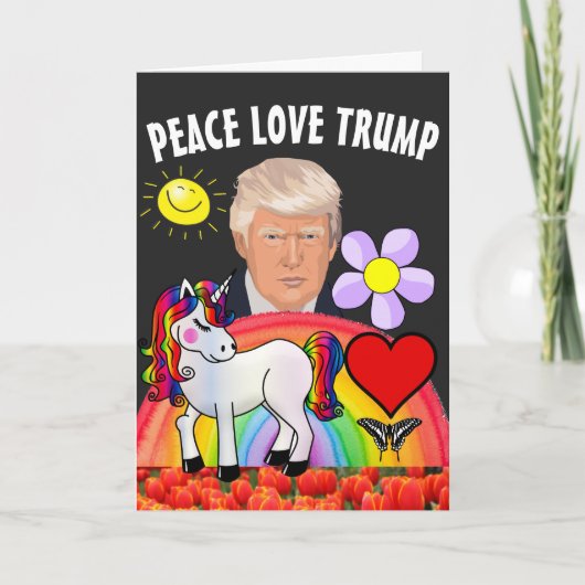 DONALD TRUMP RAINBOW UNICORN BIRTHDAY KAART (Voorkant)