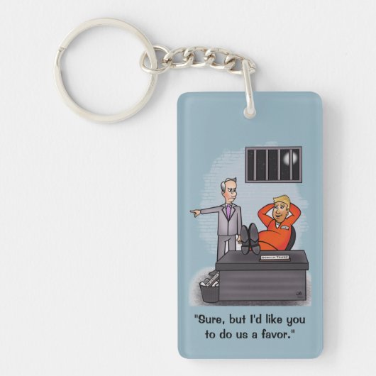 Donald Trump Rechthoekige Sleutelhanger (Voorkant)