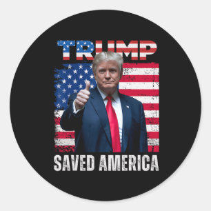 Donald Trump redde de 47e inauguratie van het Amer Ronde Sticker
