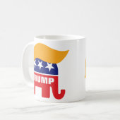 Donald Trump Republican Elephant Hair Logo Koffiemok (Voorkant links)