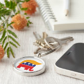 Donald Trump Republican Elephant Hair Logo Sleutelhanger (Zijkant)