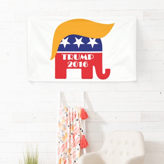 Donald Trump Republican Elephant Hair Logo Spandoek (Insitu)