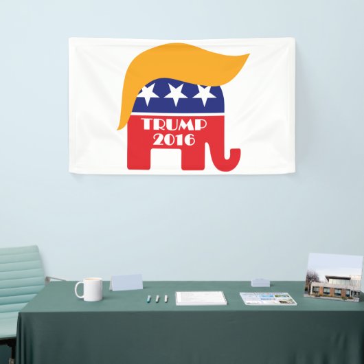 Donald Trump Republican Elephant Hair Logo Spandoek (Beurs)