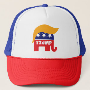 Donald Trump Republikein GOP Olifant Haar Logo Trucker Pet