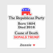 Donald Trump: Republikeinse partij doodsestisch Sticker (Vel)