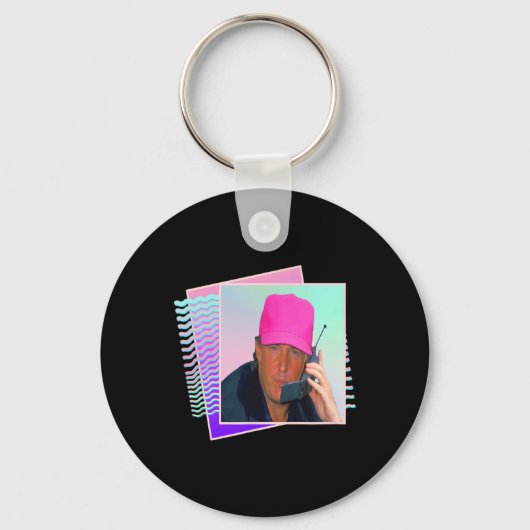 Donald Trump Retro 80s 90s Graphic Sleutelhanger (Voorkant)