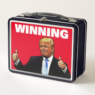 DONALD TRUMP RETRO METAL WINNENDE LUNCHBOX