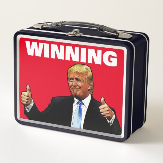 DONALD TRUMP RETRO METAL WINNENDE LUNCHBOX (Voorkant)