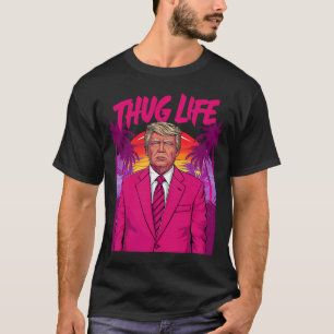 Donald Trump Retro Vintage Sfeer Roze Grappige Kun T-shirt