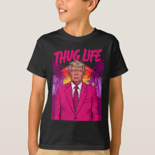 Donald Trump Retro Vintage Vibe Roze Grappige Kuns T-shirt