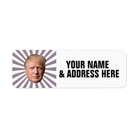 DONALD TRUMP RETURING ADDRESS LABLES ETIKET (Voorkant)