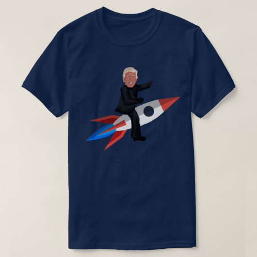 Donald Trump Rides a Rocket T-shirt (Design voorkant)