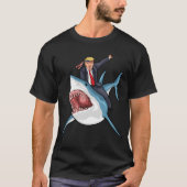 Donald Trump Riding Shark T-shirt (Voorkant)