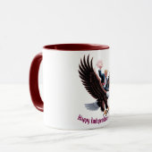 Donald Trump Rijden Patriottische Adelaar Art Cust Mok (Voorkant links)