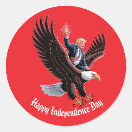 Donald Trump Rijden Patriottische Adelaar Art Cust Ronde Sticker