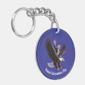 Donald Trump Rijden Patriottische Adelaar Art Cust Sleutelhanger (Voorkant Links)