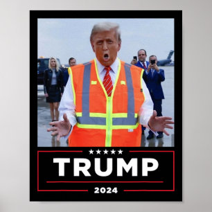 Donald Trump Rijdt In Garge Truck Shirt Garge Tee Poster