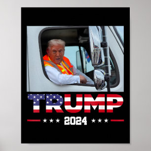 Donald Trump rijdt in vuilniswagen 1 Poster