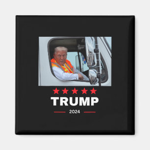 Donald Trump rijdt in vuilniswagen Magneet