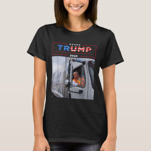 Donald Trump rijdt in vuilniswagen Shirt vuilnis