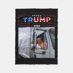 Donald Trump rijdt in vuilniswagen Shirt vuilnis Fleece Deken