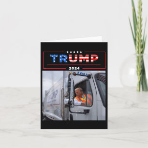 Donald Trump rijdt in vuilniswagen Shirt vuilnis Kaart