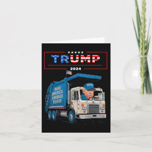Donald Trump rijdt in vuilniswagen Shirt vuilnis Kaart