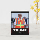 Donald Trump Rijdt In Vuilniswagen Shirt Vuilnis Kaart (Gele Bloem)
