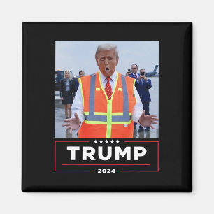 Donald Trump rijdt in vuilniswagen Shirt vuilnis Magneet