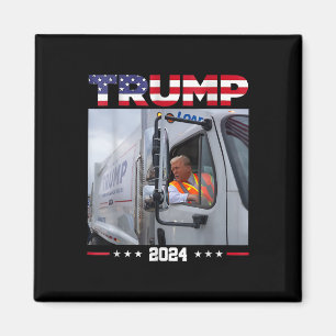 Donald Trump rijdt vuilniswagen - vuilniswagen T Magneet