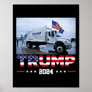 Donald Trump rijdt vuilniswagen - vuilniswagen T Poster