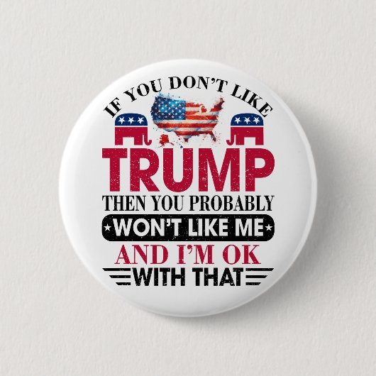 Donald Trump Ronde Button 5,7 Cm (Voorkant)