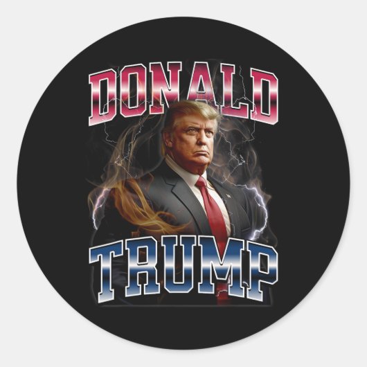 Donald Trump Ronde Sticker (Voorkant)