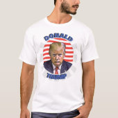 Donald Trump Rood wit en blauw mugshot T-shirt (Voorkant)