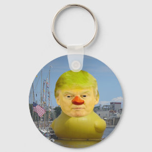 Donald Trump Rubber Gele Eend Knop Sleutelhanger