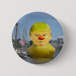 Donald Trump Rubber Gele Eend Ronde Button