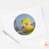 Donald Trump Rubber Gele Eend Ronde Sticker (Envelop)