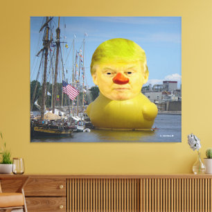 Donald Trump Rubber Gele Eend Verpakt Canvas