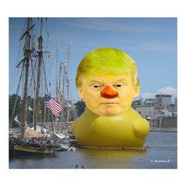 Donald Trump Rubber Yellow Duck Foto Uitbreiding Foto Afdruk