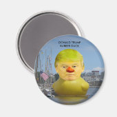 Donald Trump Rubber Yellow Duck Round Magnet (Voorkant / Achterkant)