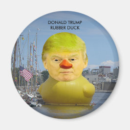 Donald Trump Rubber Yellow Duck Round Magnet
