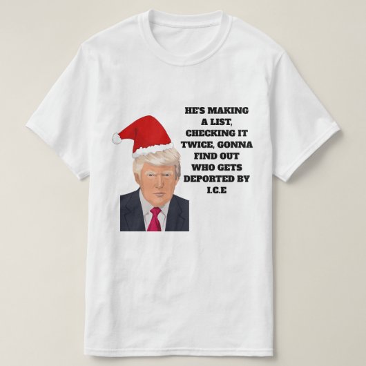 Donald Trump Santa Claus Funny Kerstmis T-Shirt (Design voorkant)