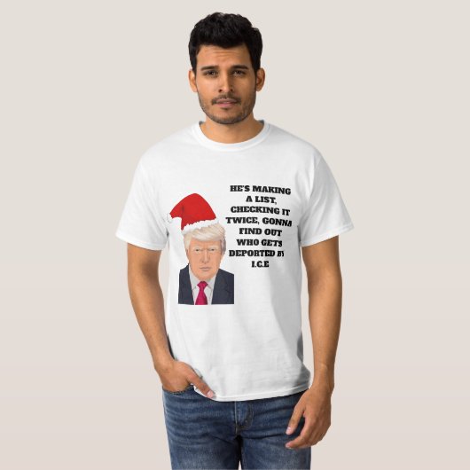 Donald Trump Santa Claus Funny Kerstmis T-Shirt (Voorkant volledig)