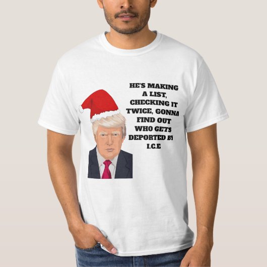Donald Trump Santa Claus Funny Kerstmis T-Shirt (Voorkant)