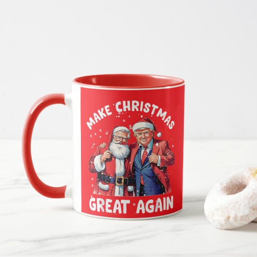 Donald Trump Santa Claus | Trump Santa Gift Red Mok (Met donut)