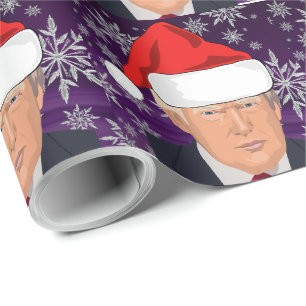 DONALD TRUMP SANTA HAT KERSTINpakpapier Cadeaupapier