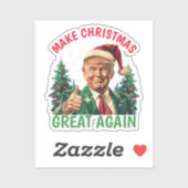 Donald Trump Santa hat Make Christmas Great Again Sticker (Vel)