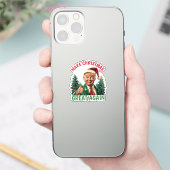 Donald Trump Santa hat Make Christmas Great Again Sticker (Telefoon)