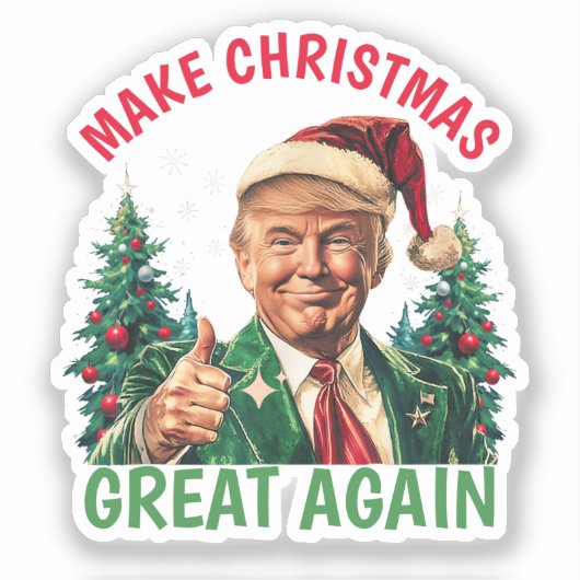 Donald Trump Santa hat Make Christmas Great Again Sticker (Voorkant)