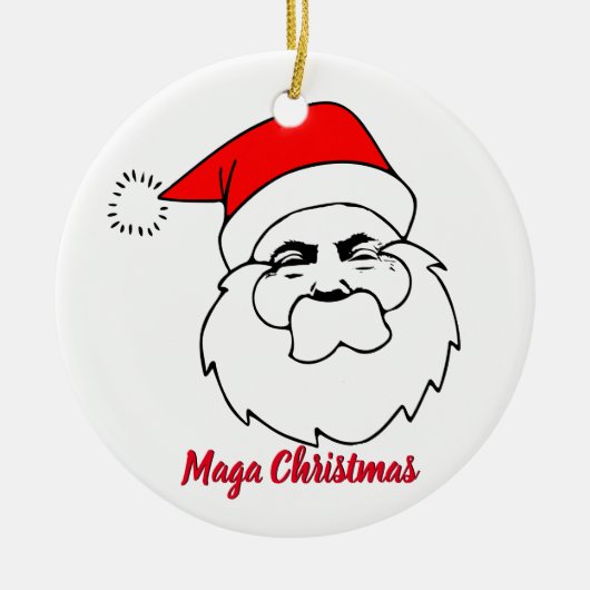 Donald Trump Santa Maga Kerstmis Keramisch Ornament (Voorkant)